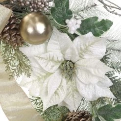 Best deal ❤️ 26" Green & Cream Poinsettia Pinecone Berry Wreath With Bow by Ashland® 🤩 -Ashland Sales 10699990 2