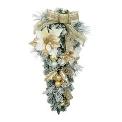 Best reviews of ✔️ 28" Poinsettia & Ornament Teardrop Swag by Ashland® 💯