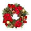 Buy ⌛ 24" Red & Gold Poinsettia & Pinecone Wreath by Ashland® 😉 -Ashland Sales 10700002 1