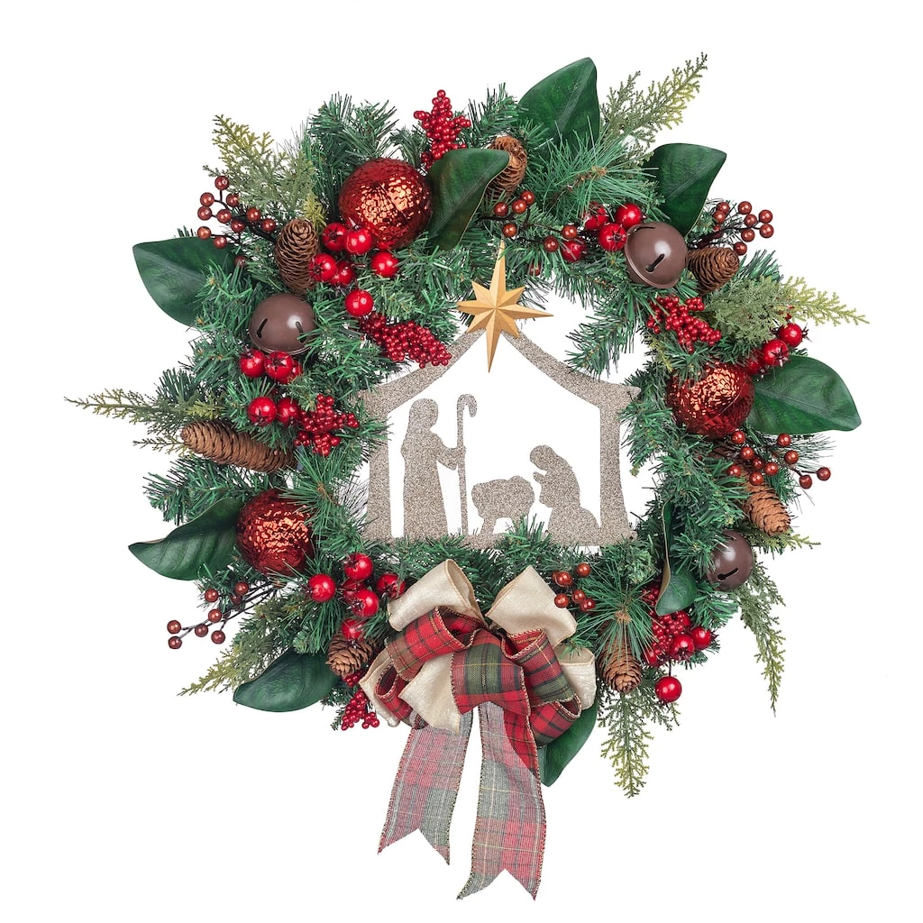 Best deal 🛒 24" Church & Red Ball Ornament Pine Wreath by Ashland® 🥰 3 Best deal 🛒 24" Church & Red Ball Ornament Pine Wreath by Ashland® 🥰