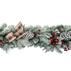 Flash Sale 👍 6ft. Pinecone Flocked Garland by Ashland® ⭐
