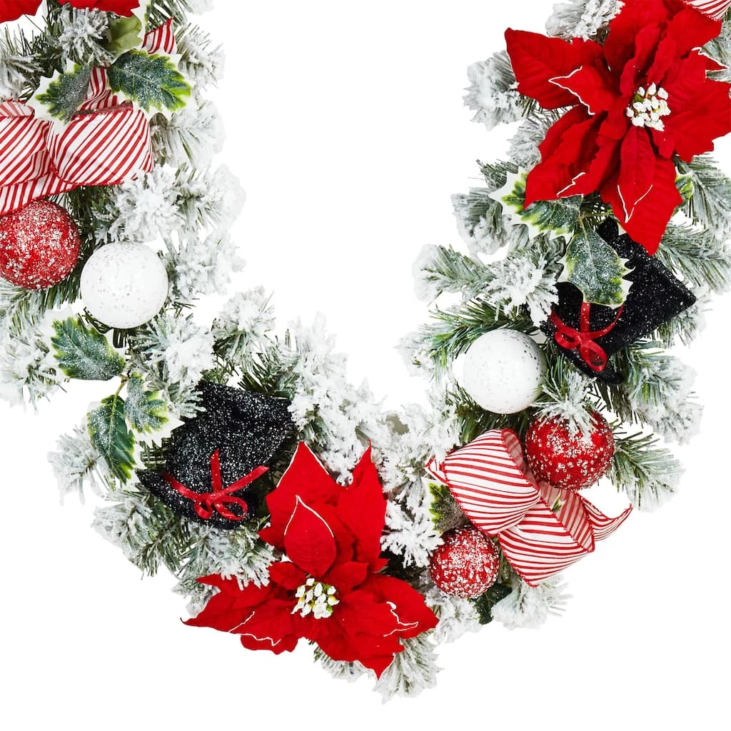 Best deal 🥰 72" Poinsettia Berry Snowman Garland by Ashland® ✨ 4 Best deal 🥰 72" Poinsettia Berry Snowman Garland by Ashland® ✨ - Image 2