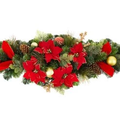 Best Pirce 😉 72" Red Poinsettia Mixed Pine Garland by Ashland® ⌛ -Ashland Sales 10700057 2