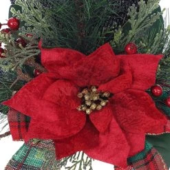 Brand new ⭐ 10" Red & Black Tabletop Snowman Hat With Pine, Holly Berries & LED Lights by Ashland® 👍 -Ashland Sales 10700069 3