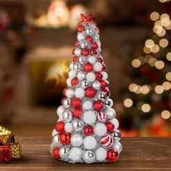 Budget 🔔 22" Red & White Ornament Tree by Ashland® 😀 -Ashland Sales 10700082 4