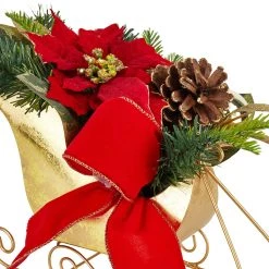 Flash Sale 🎁 12" Red Poinsettia Gold Sleigh Table Display by Ashland® 💯 -Ashland Sales 10700085 2