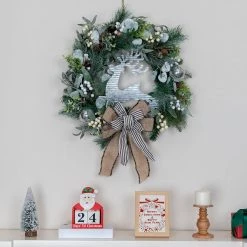 Deals 😀 24" Deer Sign Pine & Berry Wreath by Ashland® 👍 -Ashland Sales 10700354 4