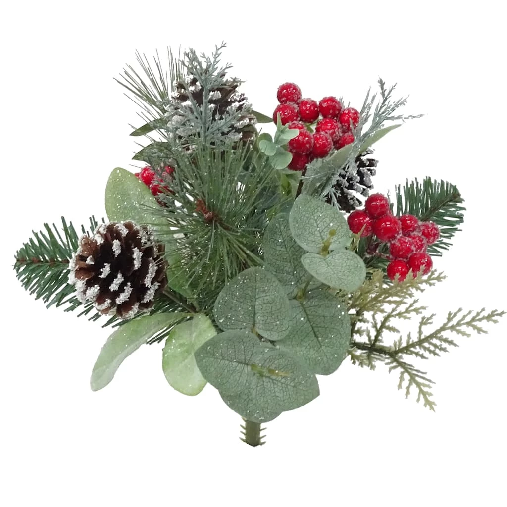 Budget 😀 Sugared Red Berry & Pinecone Mixed Bush by Ashland® ⌛ 3 Budget 😀 Sugared Red Berry & Pinecone Mixed Bush by Ashland® ⌛