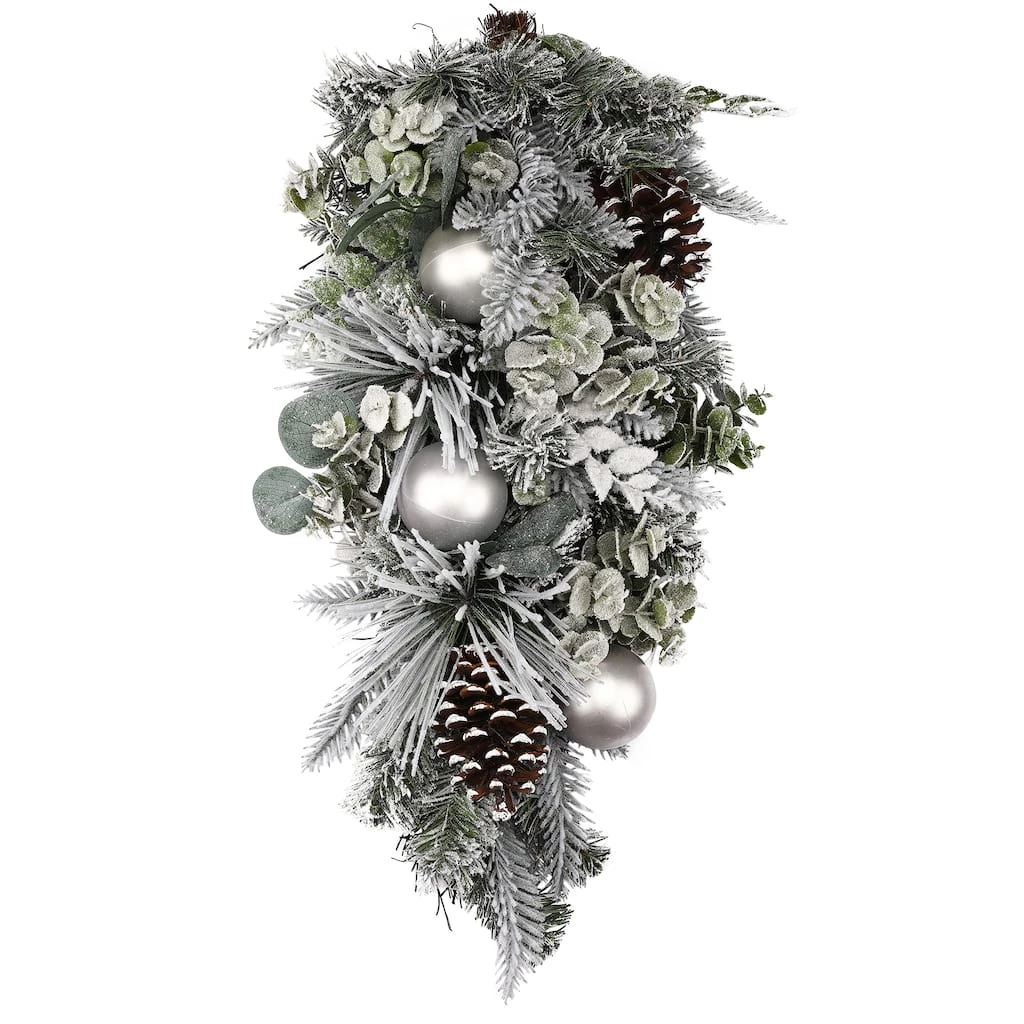 Buy 🔥 24" Flocked Pine & Ornament Teardrop Swag by Ashland® 🌟 3 Buy 🔥 24" Flocked Pine & Ornament Teardrop Swag by Ashland® 🌟