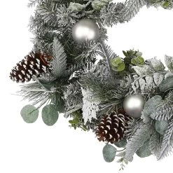 Best deal 🔔 24" Flocked Pine, Snowflakes & Ornaments Wreath by Ashland® ❤️ -Ashland Sales 10700439 2