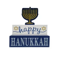 Cheap 🧨 8.5'' Happy Hanukkah Stacked Black Tabletop Sign by Ashland® 🎉