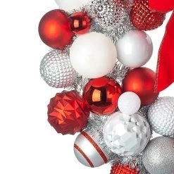 Best deal ⭐ 23" Red & White Ball Ornament Wall Wreath by Ashland® 🎁 -Ashland Sales 10700709 2