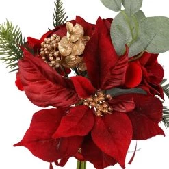 Wholesale 🎁 Dark Red Poinsettia, Rose & Eucalyptus Bundle by Ashland® 😀 -Ashland Sales 10700715 2