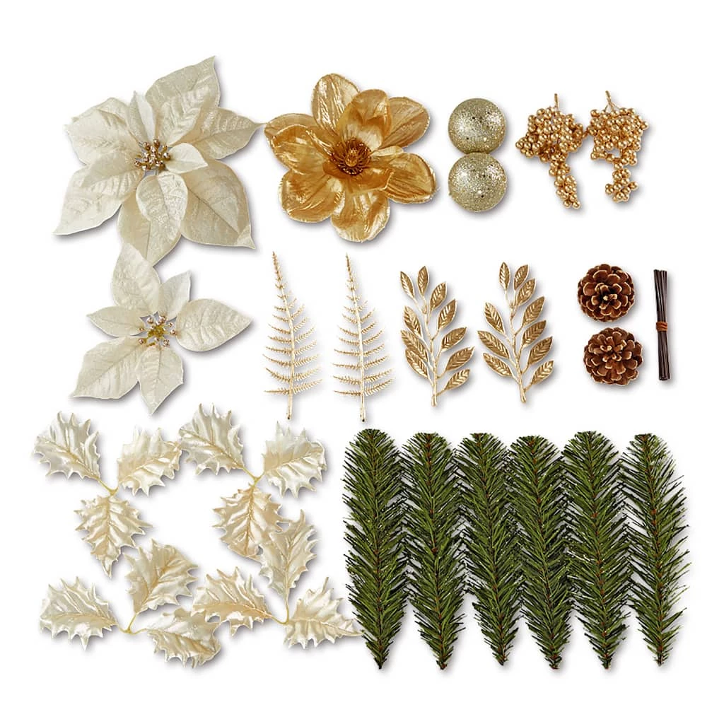Discount 🔥 Gold & White Poinsettia Accents by Ashland® 🧨 4 Discount 🔥 Gold & White Poinsettia Accents by Ashland® 🧨 - Image 2