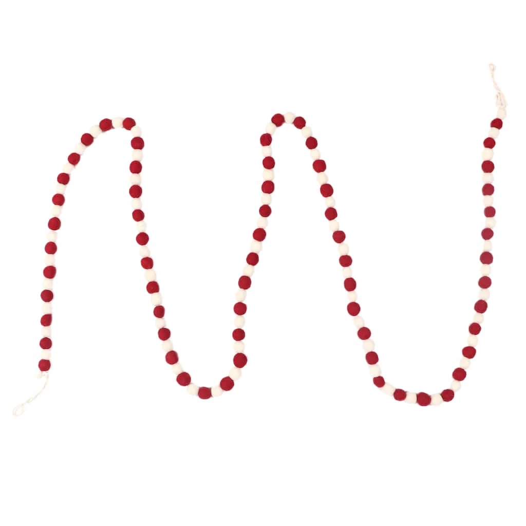 Best Sale 😉 6ft. Red & White Skinny Pom Pom Garland by Ashland® 🔥 5 Best Sale 😉 6ft. Red & White Skinny Pom Pom Garland by Ashland® 🔥 - Image 3