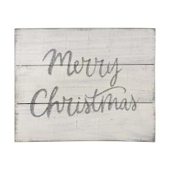 Budget 😉 Merry 🎄 Christmas Whitewashed Wood Plank Wall Sign by Ashland® 🎁