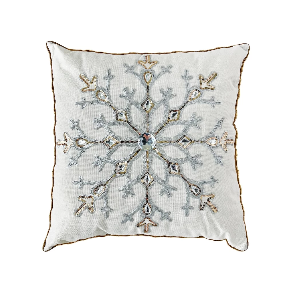 Promo ⭐ Beaded Snowflake Throw Pillow by Ashland® 🔔 3 Promo ⭐ Beaded Snowflake Throw Pillow by Ashland® 🔔
