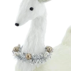 Promo 😀 20.5" White Standing Deer with Tinsel Wreath Tabletop Figure by Ashland® ✔️ -Ashland Sales 10700887 3