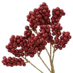 Brand new ✔️ Red Micro Berries with Glittery Gold Stem by Ashland® 💯 -Ashland Sales 10701001 2