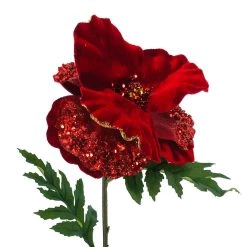 New 🧨 Sparkling Red & Gold Edge Poppy Stem by Ashland® 🛒 -Ashland Sales 10701007 2