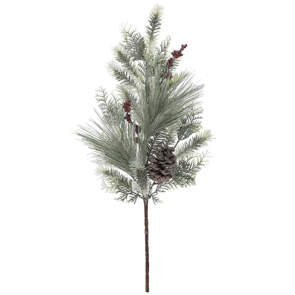Brand new ⭐ Snowy Pine Leaf, Berry & Pinecone Stem by Ashland® 💯 3 Brand new ⭐ Snowy Pine Leaf, Berry & Pinecone Stem by Ashland® 💯