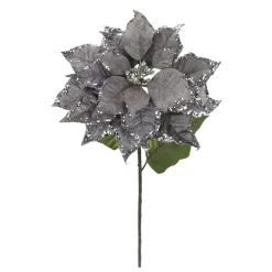 Wholesale 🎁 Glittery Silver Poinsettia Stem by Ashland® 👏 -Ashland Sales 10701312 2