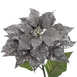 Wholesale 🎁 Glittery Silver Poinsettia Stem by Ashland® 👏 -Ashland Sales 10701312 3