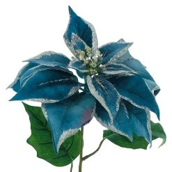 Best Sale 🥰 Blue & Silver Poinsettia Stem by Ashland® ❤️ -Ashland Sales 10701316 2