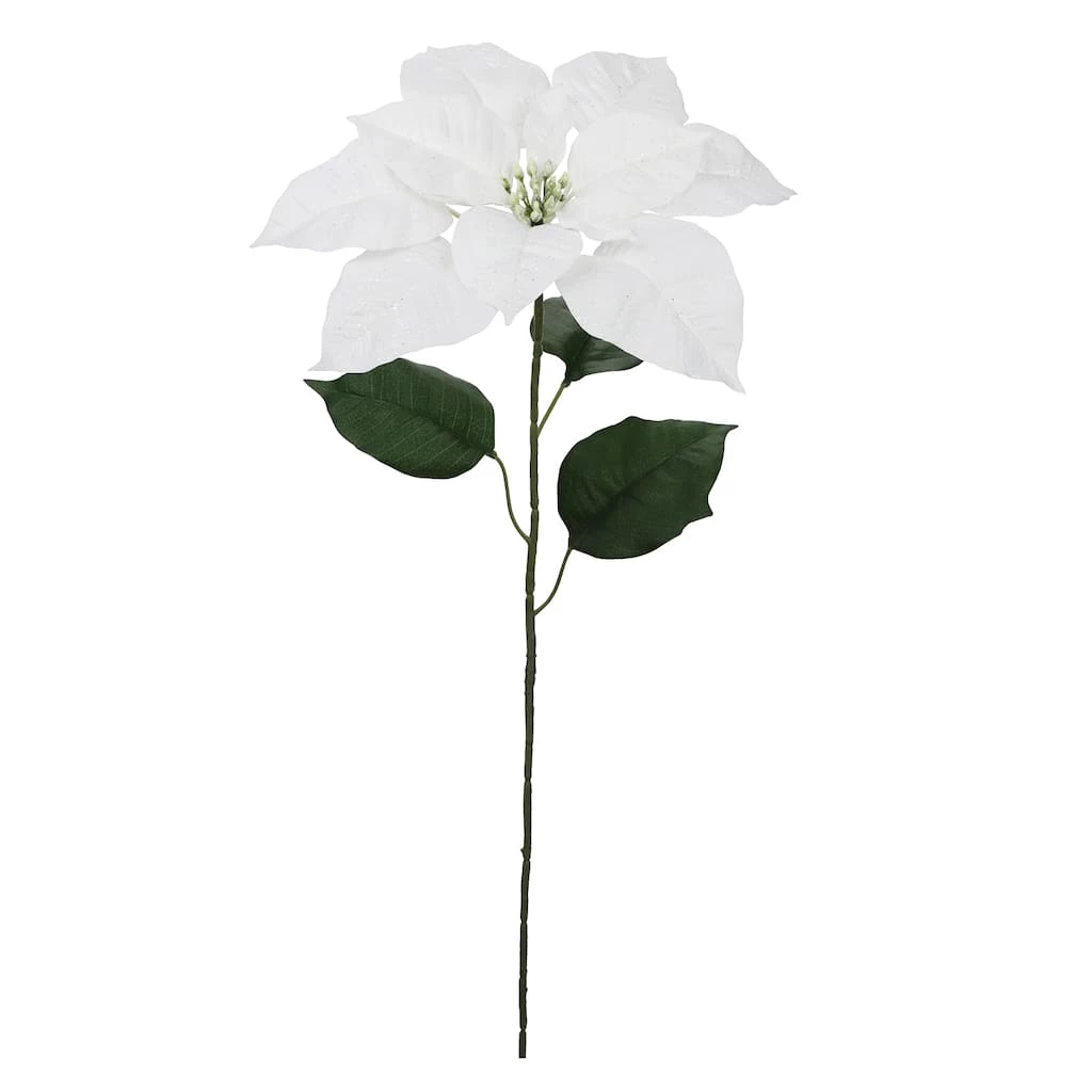 Hot Sale 😉 Glittery White Poinsettia Stem by Ashland® 💯 3 Hot Sale 😉 Glittery White Poinsettia Stem by Ashland® 💯