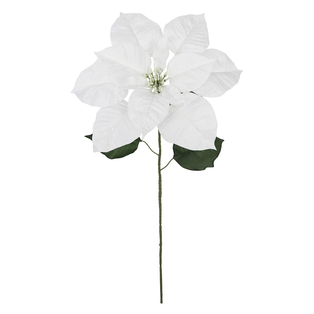 Hot Sale 😉 Glittery White Poinsettia Stem by Ashland® 💯 4 Hot Sale 😉 Glittery White Poinsettia Stem by Ashland® 💯 - Image 2
