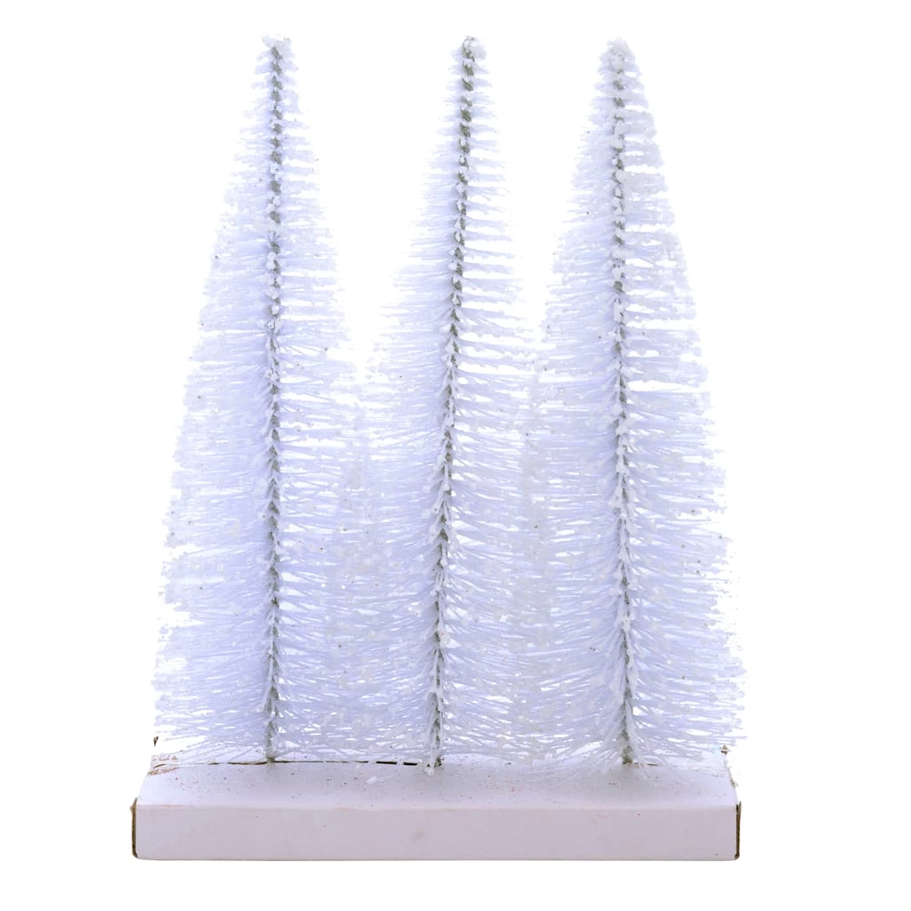Brand new 🎁 10" White Bottle Brush Trees, 3ct. by Ashland® ✨ 3 Brand new 🎁 10" White Bottle Brush Trees, 3ct. by Ashland® ✨
