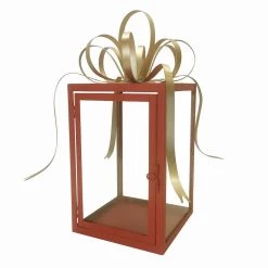 Coupon 😀 13.5" Red & Gold Gift Box Lantern by Ashland® 😉 -Ashland Sales 10701725 2