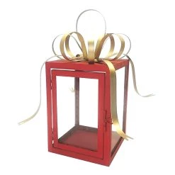 Best Pirce 🎁 11" Red & Gold Gift Box Lantern by Ashland® 🛒 -Ashland Sales 10701727 2