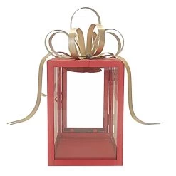 Best Pirce 🎁 11" Red & Gold Gift Box Lantern by Ashland® 🛒 -Ashland Sales 10701727 3