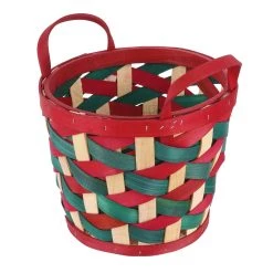 Best deal 🔔 9.5" Medium Red and Green Woven Wood Chip Basket by Ashland® ❤️ -Ashland Sales 10701814 2
