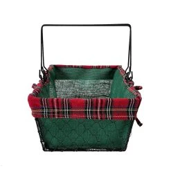 Hot Sale 🤩 13" Large Wire Basket with Green Burlap by Ashland® ✨ -Ashland Sales 10701819 3