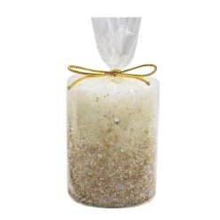 Cheap ⭐ 3" x 4" Champagne Beaded Pillar Candle by Ashland® 🛒 -Ashland Sales 10701876 3