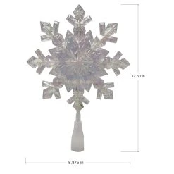 Hot Sale ✔️ 12.5" Iridescent Snowflake Lighted Tree Topper by Ashland® 😀 -Ashland Sales 10701975 5