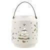 Discount ⌛ 7" White 🔔 Christmas Tree & Snowflake Ceramic Tealight Lantern by Ashland® 😍 -Ashland Sales 10702120 1