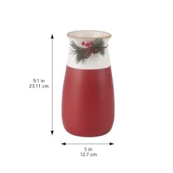 Best deal 👏 9.1" Red & White Holly Vase by Ashland® 🎉 -Ashland Sales 10702360 2