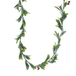 Promo ✔️ 5ft. Pre-Lit LED Red Berry Leaf Garland by Ashland® 💯