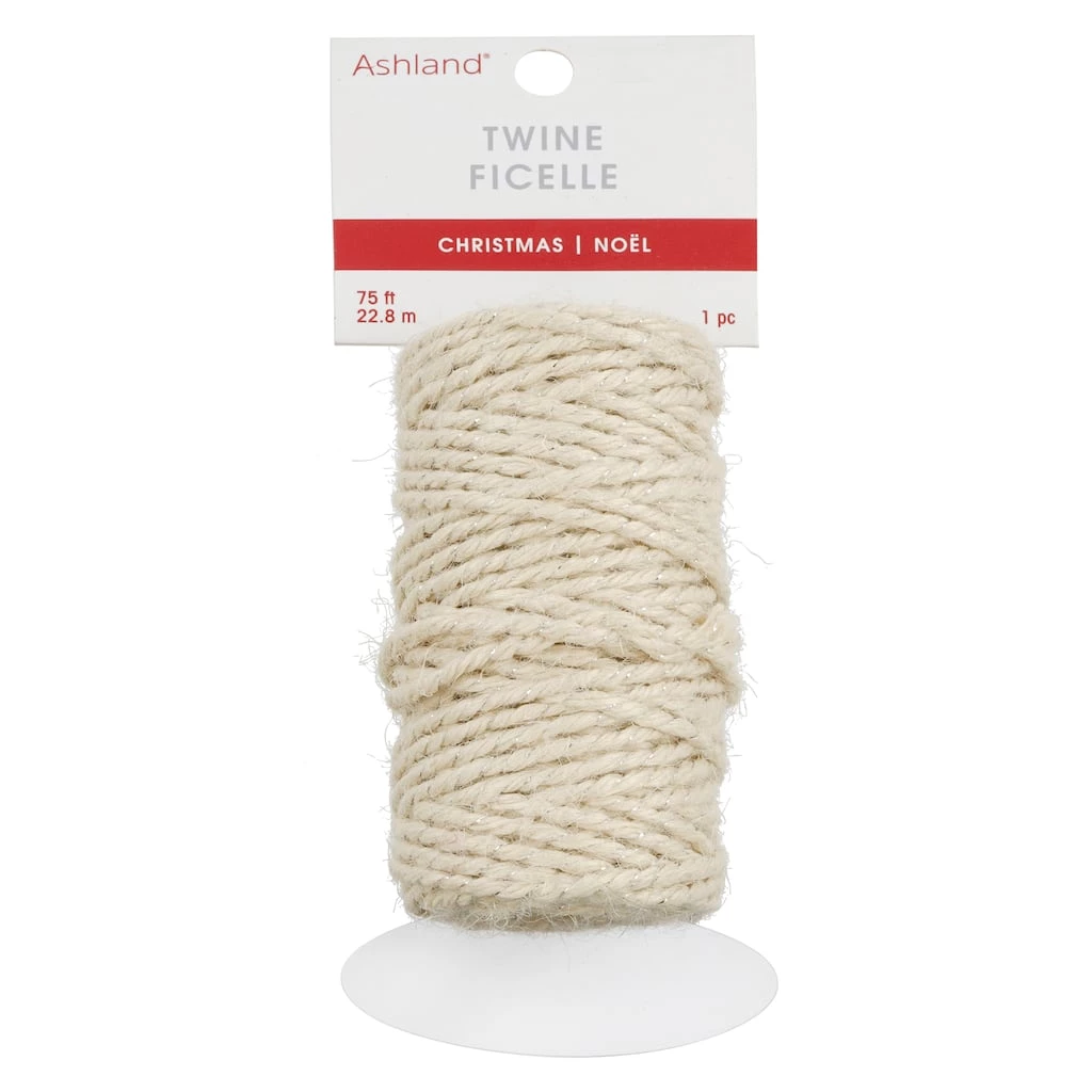 Outlet 🛒 75ft. Metallic Cream Twine by Ashland® 🌟 3 Outlet 🛒 75ft. Metallic Cream Twine by Ashland® 🌟