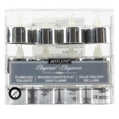 Wholesale 🎁 Silver LED Silver Tealight Candles, 24ct. by Ashland® 💯