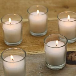 Buy 🛒 12 Packs: 12 ct. (144 total) White Glass Votive Candles Pack by Ashland® Basic Elements™ 🔥 -Ashland Sales MP136302 3