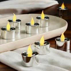 Discount 😉 12 Packs: 24ct. (288 total) Silver LED Silver Tealight Candles by Ashland® 🌟 -Ashland Sales MP237139 20