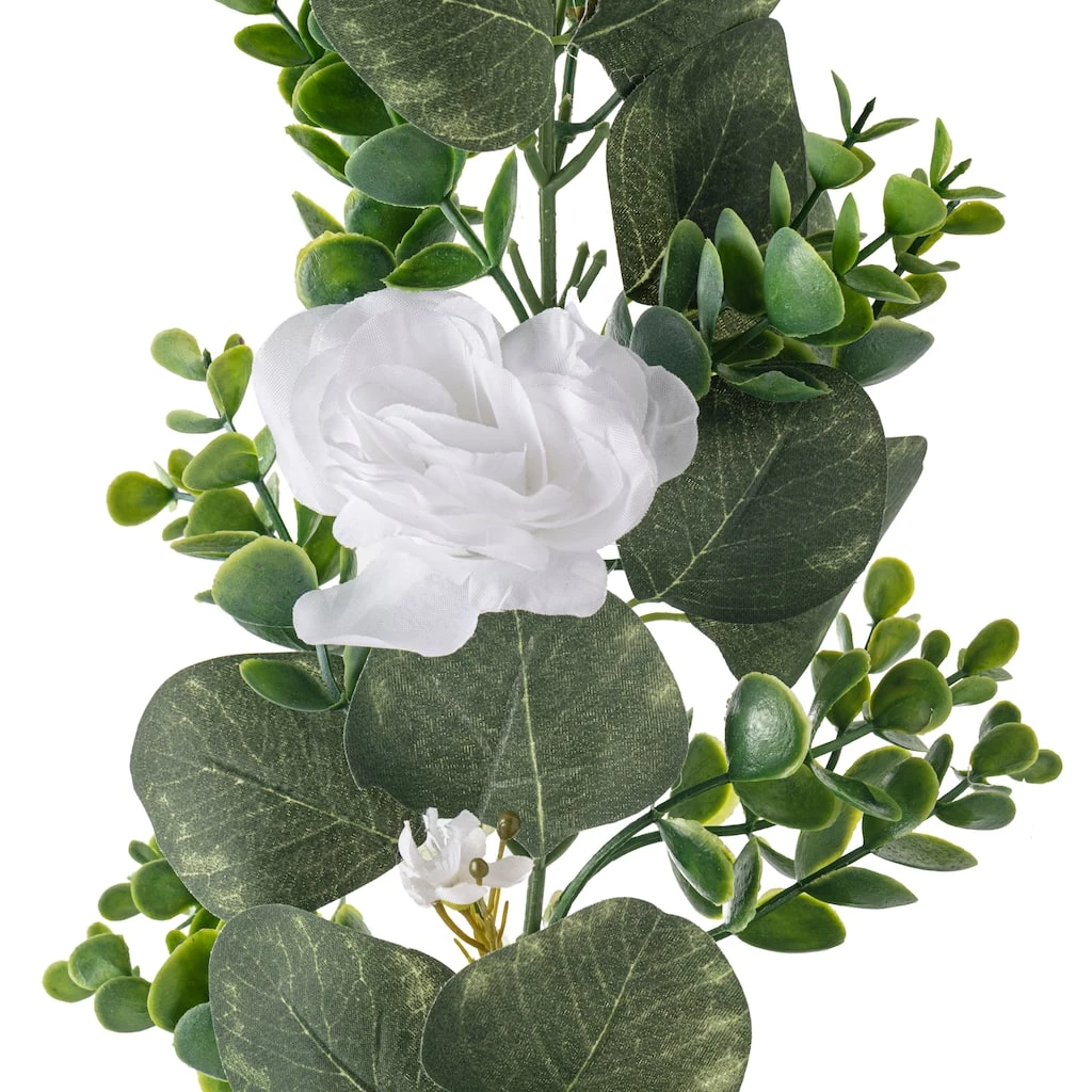 Outlet 👏 12 Pack: 6ft. White Rose Foliage Garland by Ashland® 🤩 6 Outlet 👏 12 Pack: 6ft. White Rose Foliage Garland by Ashland® 🤩 - Image 4