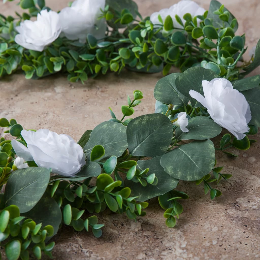 Outlet 👏 12 Pack: 6ft. White Rose Foliage Garland by Ashland® 🤩 4 Outlet 👏 12 Pack: 6ft. White Rose Foliage Garland by Ashland® 🤩 - Image 2