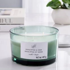 New 🎉 8 Pack: Eucalyptus & Sage 3-Wick Jar Candle by Ashland® 🔔 -Ashland Sales MP638411 20
