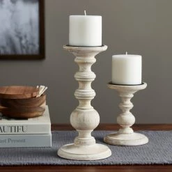 New 🎉 8 Pack: 10" Whitewashed Wood Carved Pillar Candle Holder by Ashland® 🔥 -Ashland Sales MP639296 20