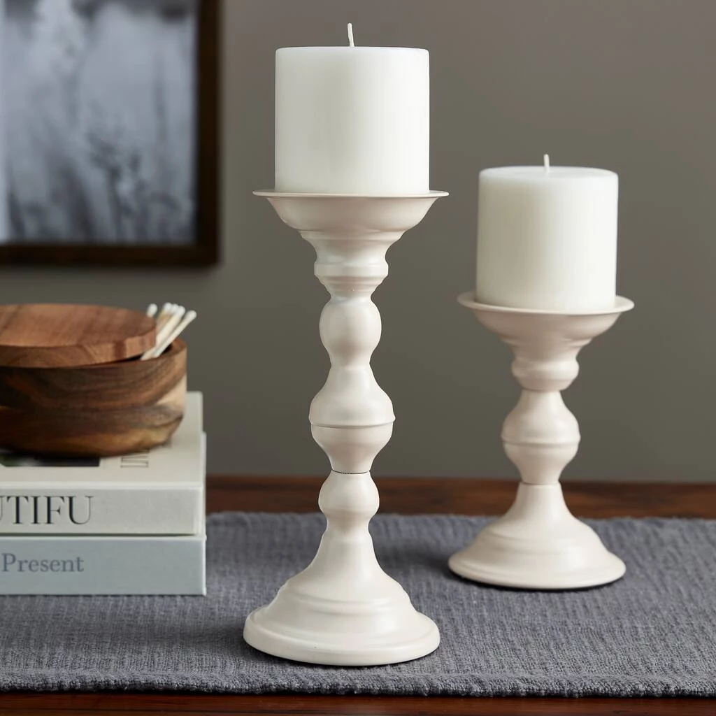 New 🔔 6 Pack: 9" Cream Metal Pillar Candle Holder by Ashland® 🌟 4 New 🔔 6 Pack: 9" Cream Metal Pillar Candle Holder by Ashland® 🌟 - Image 2